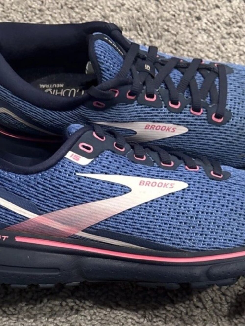 Brooks Ghost 15 Women's Running Shoes Blue/Pink 1203801B469 Sz 9.5 M (B)